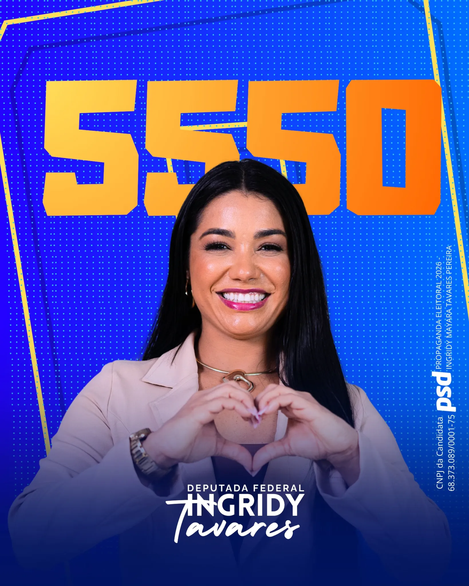 Arte oficial de Ingridy Tavares com o número 5550